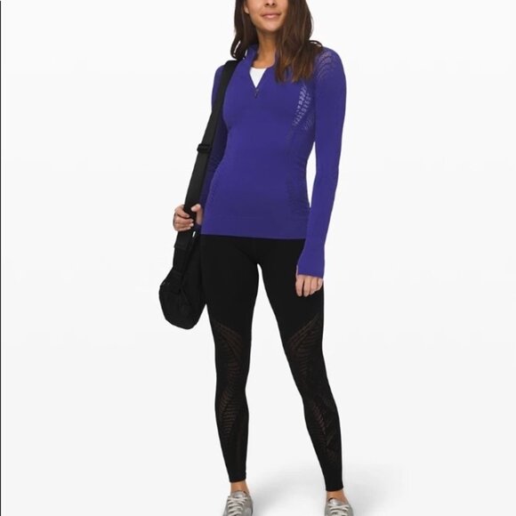 NWT Lululemon Aurora 1/2 Zip Reveal Larkspur Blue Rare New Sweater Top 6 - Picture 4 of 6